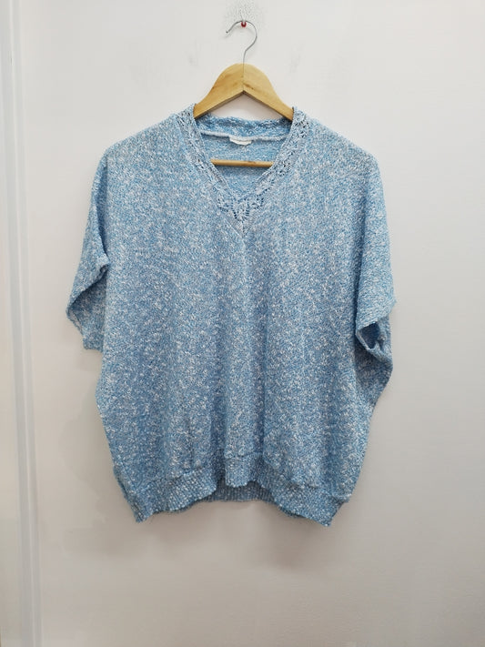 Pull manches courtes bleu clair Taille 2XL
