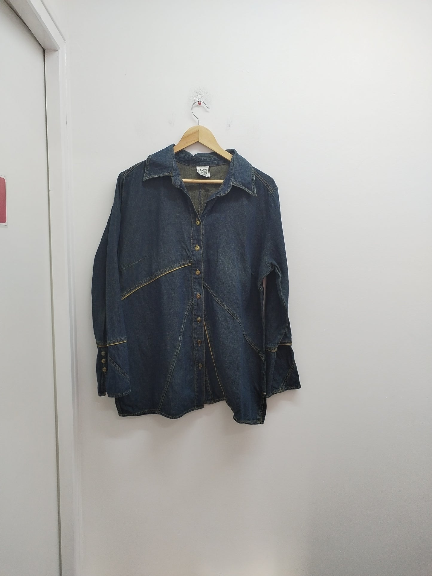 Chemise en jeans M&S Mode bleue Taille 44