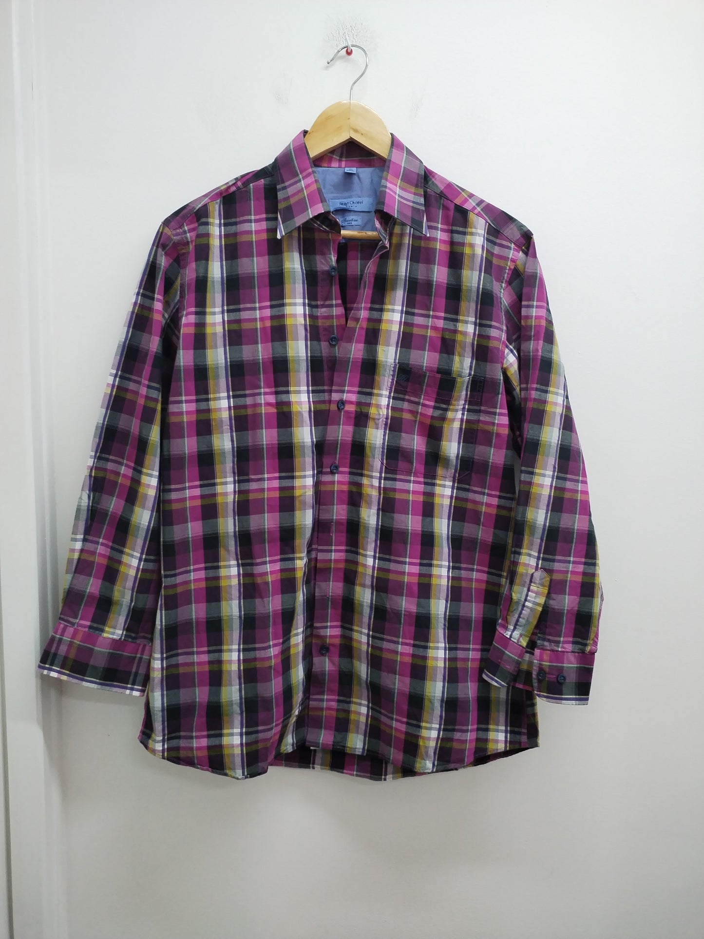 Chemise Jean Chatel violette à carreaux Taille M