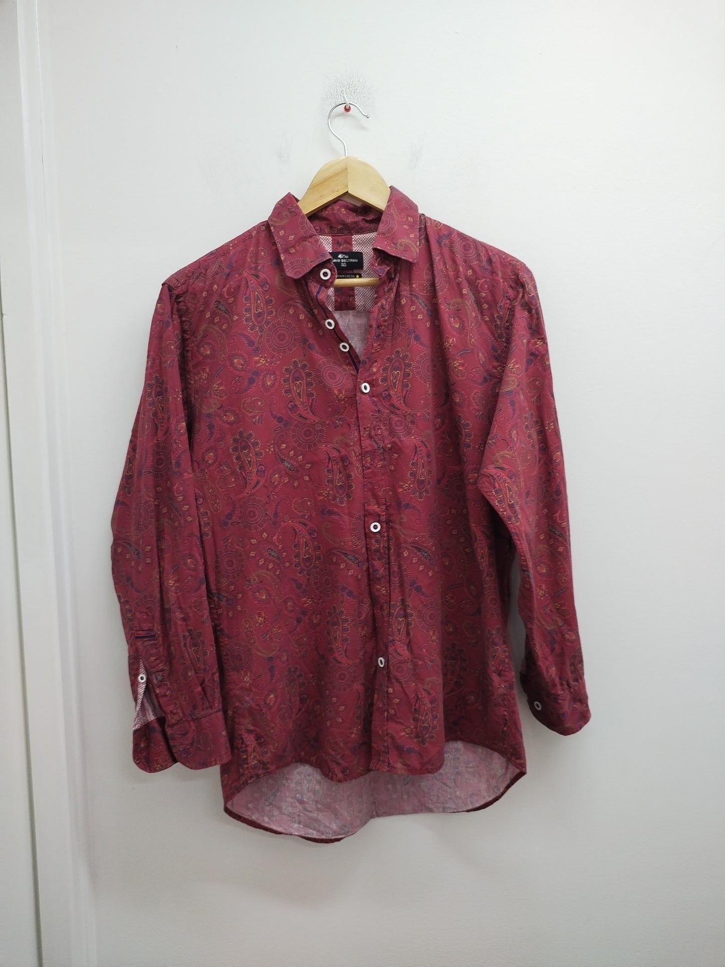 Chemise Dario Beltran bordeaux à motifs Taille M