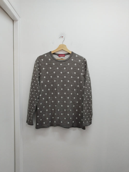 Pull La Maison du Jersey taupe à pois Taille M