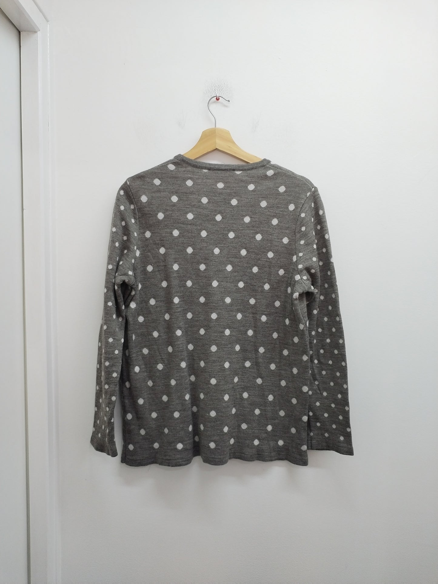 Pull La Maison du Jersey taupe à pois Taille M