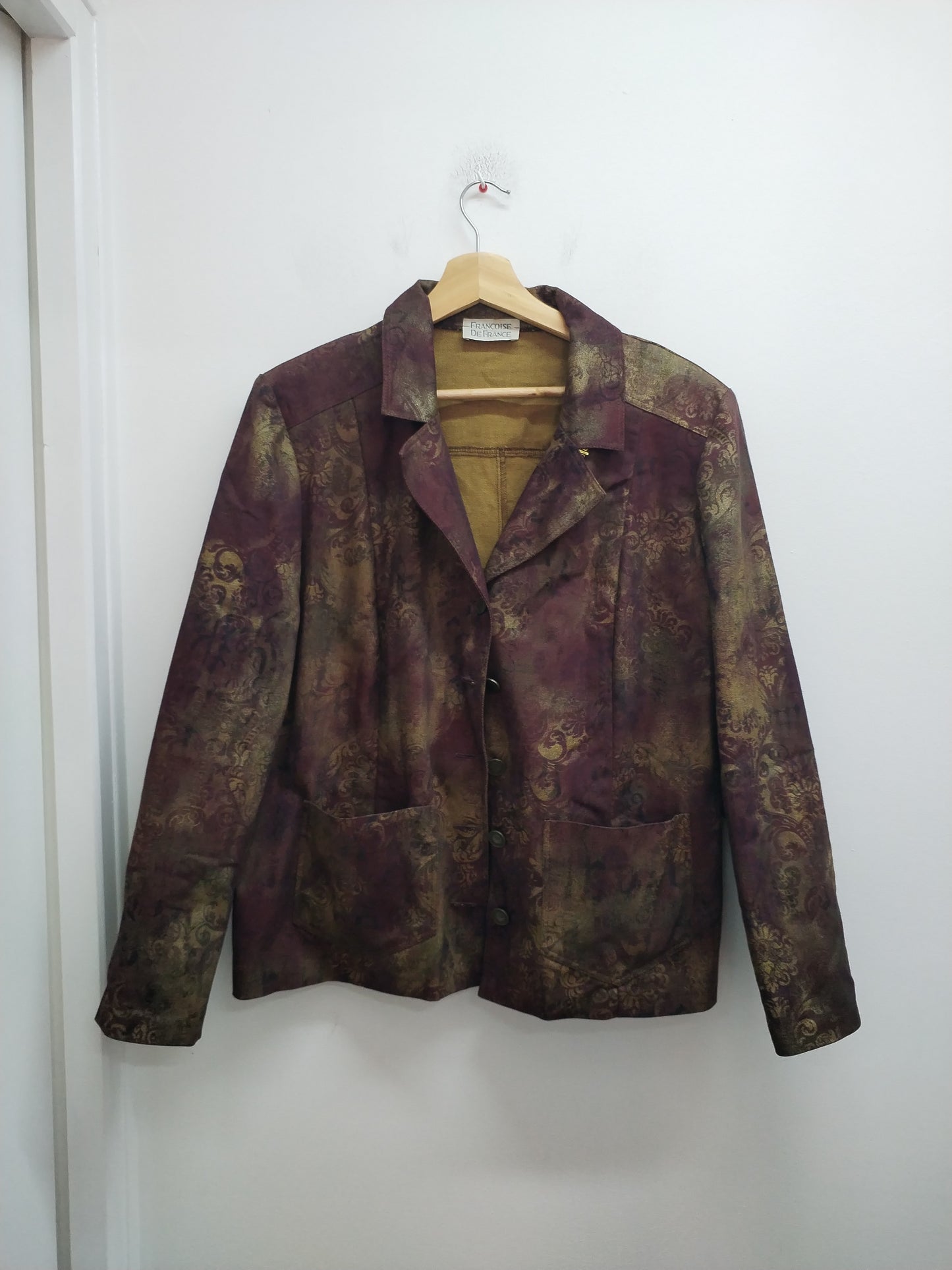 Veste Françoise de France bordeaux et dorée Taille XL