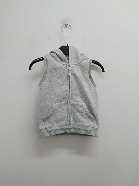 Sweat sans manche à capuche Domyos gris clair Taille 18 Mois