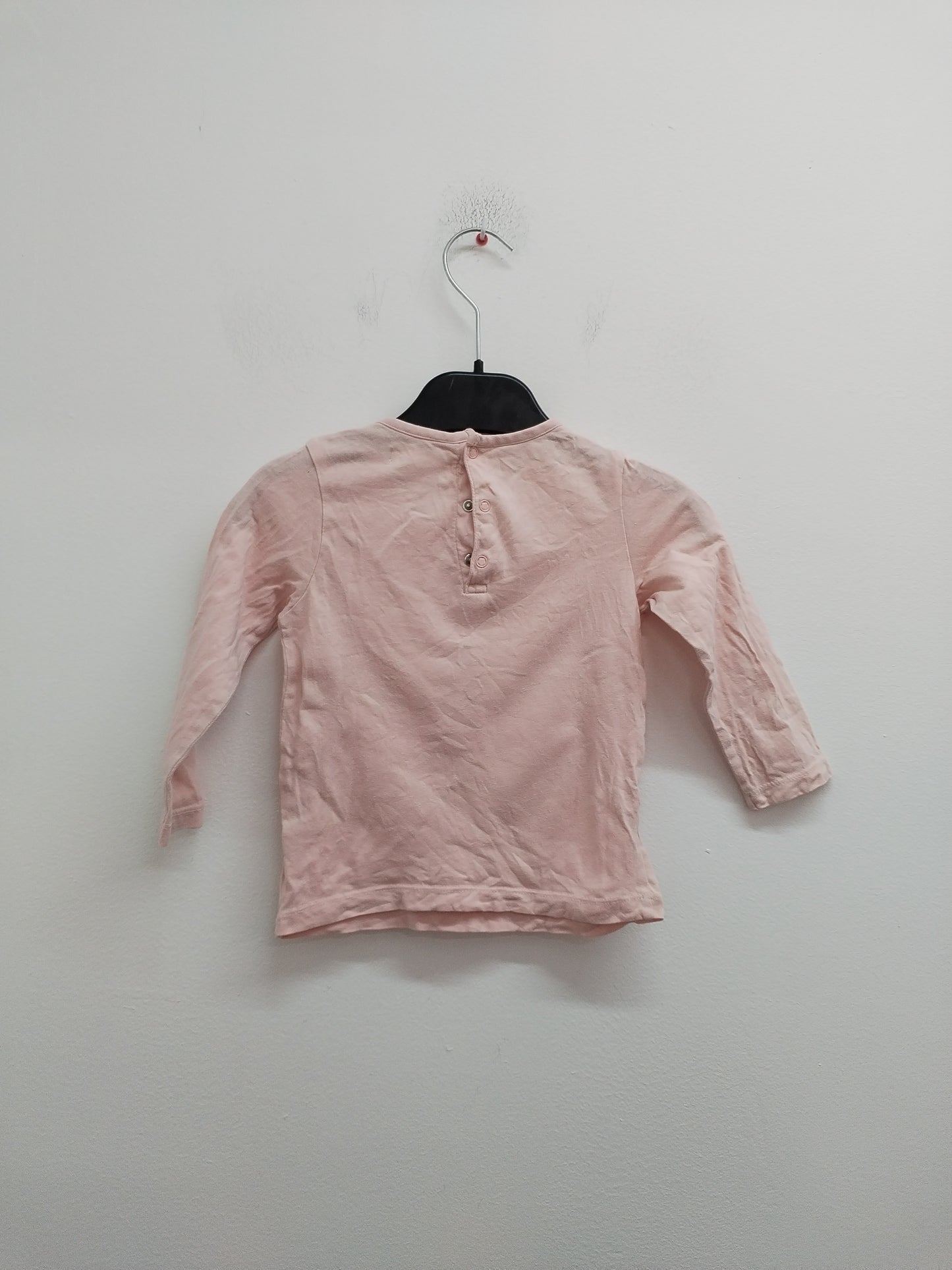 T-shirt manches longues Mes Petits Cailloux rose avec impression Taille 18 Mois