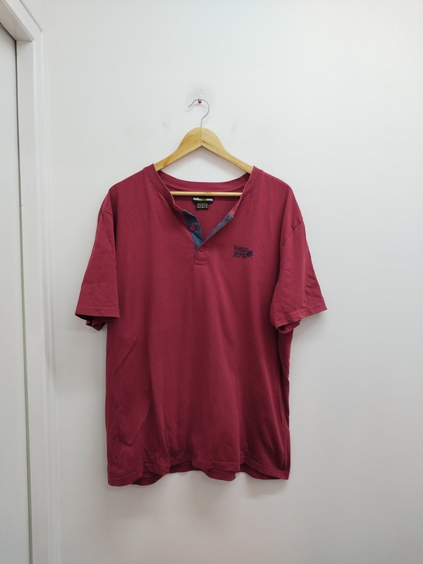 T-shirt Atlas For Men bordeaux avec impression Taille 2XL