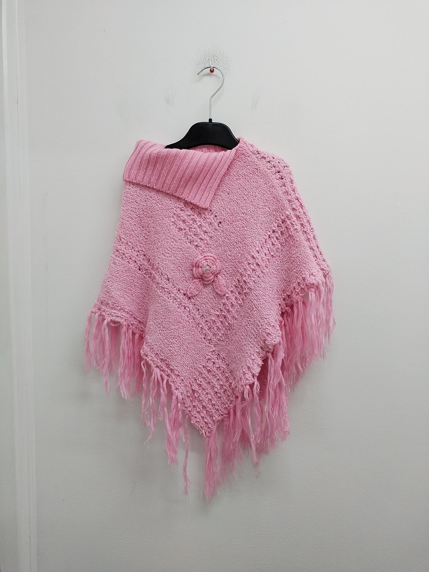 Poncho Sun Fa rose avec franges Taille 6 Ans