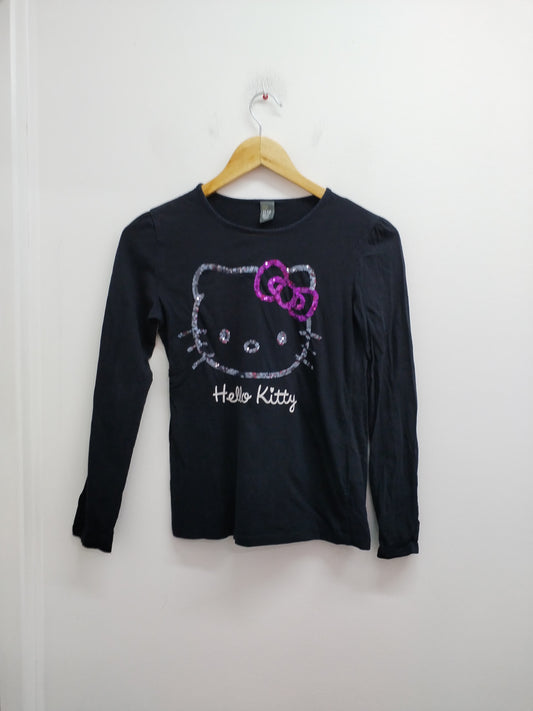 T-shirt manches longues Zara Kids noire avec strass Taille 11/12 Ans