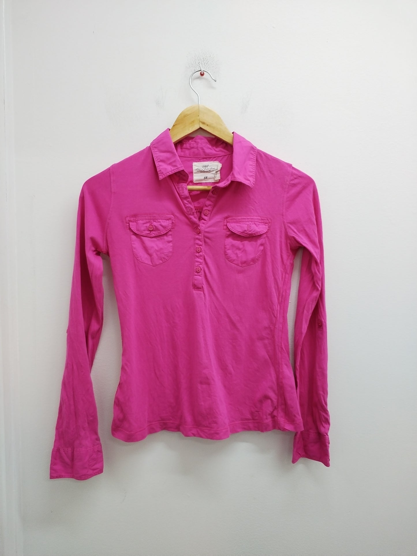 Polo manches longues L.O.G.G. fuchsia Taille 11/12 Ans