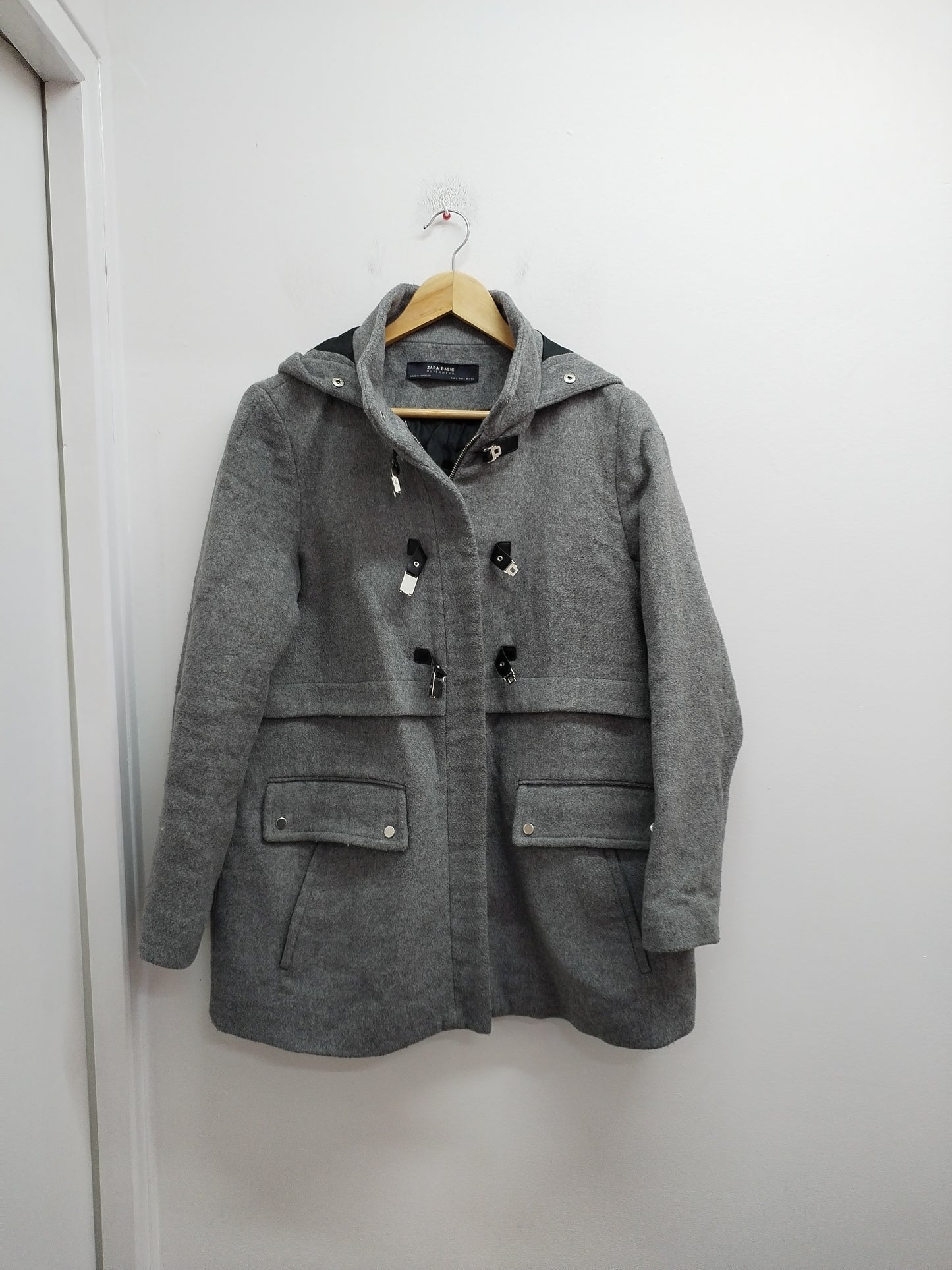 Manteau à capuche Zara gris Taille L