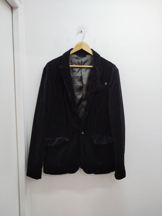 Veste en velours Celio noire rayée Taille L