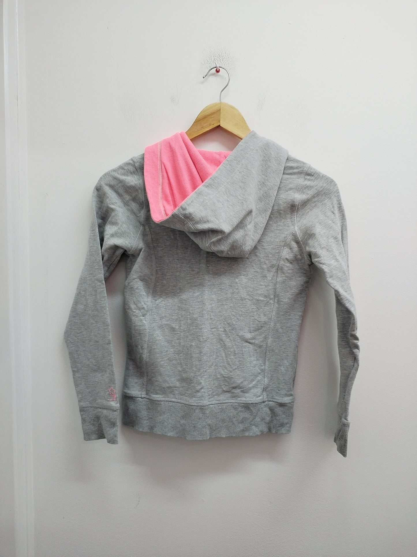 Sweat à capuche zippé Okaïdi gris et rose Taille 12 Ans