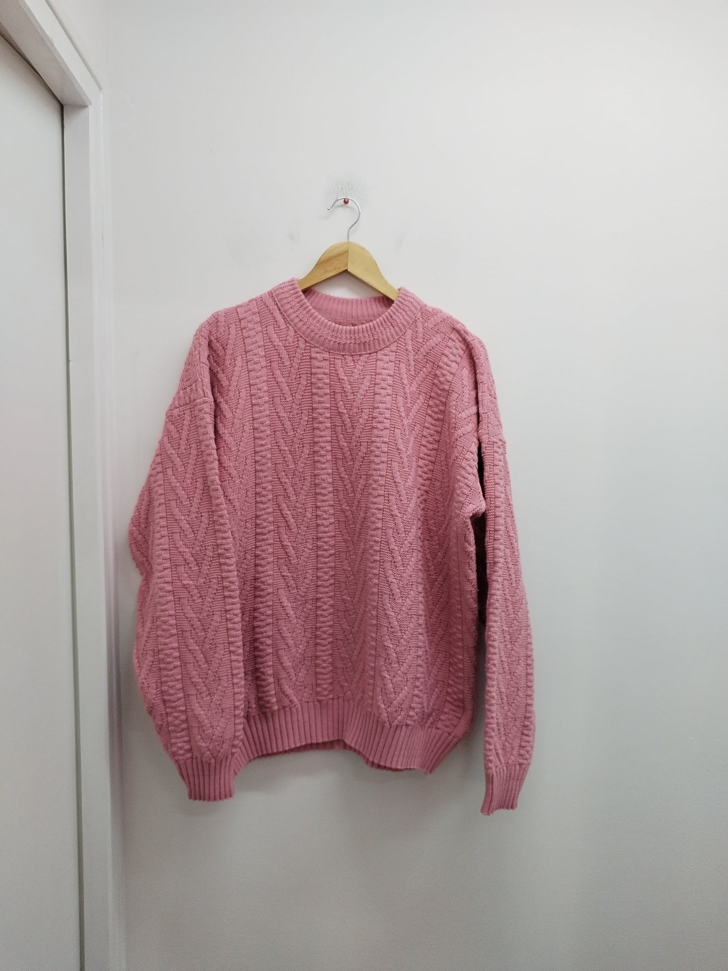 Pull grosses mailles rose Taille 2XL