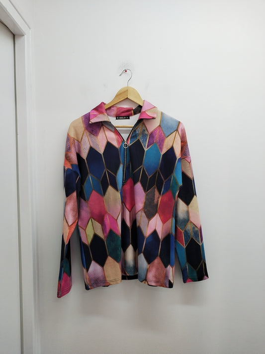 Pull avec col  Sheilay à motifs multicolores Taille M