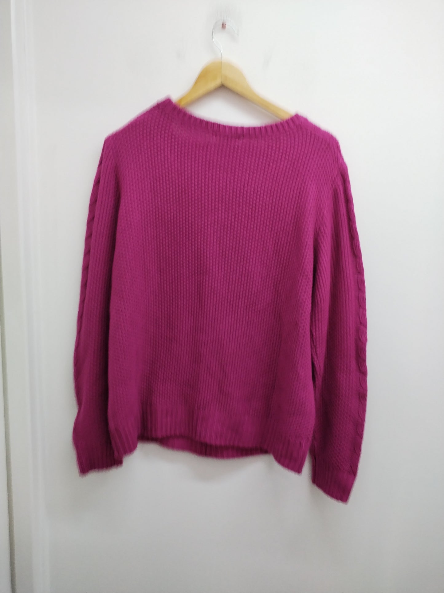 Pull grosses mailles Blancheporte fuchsia Taille 46/48