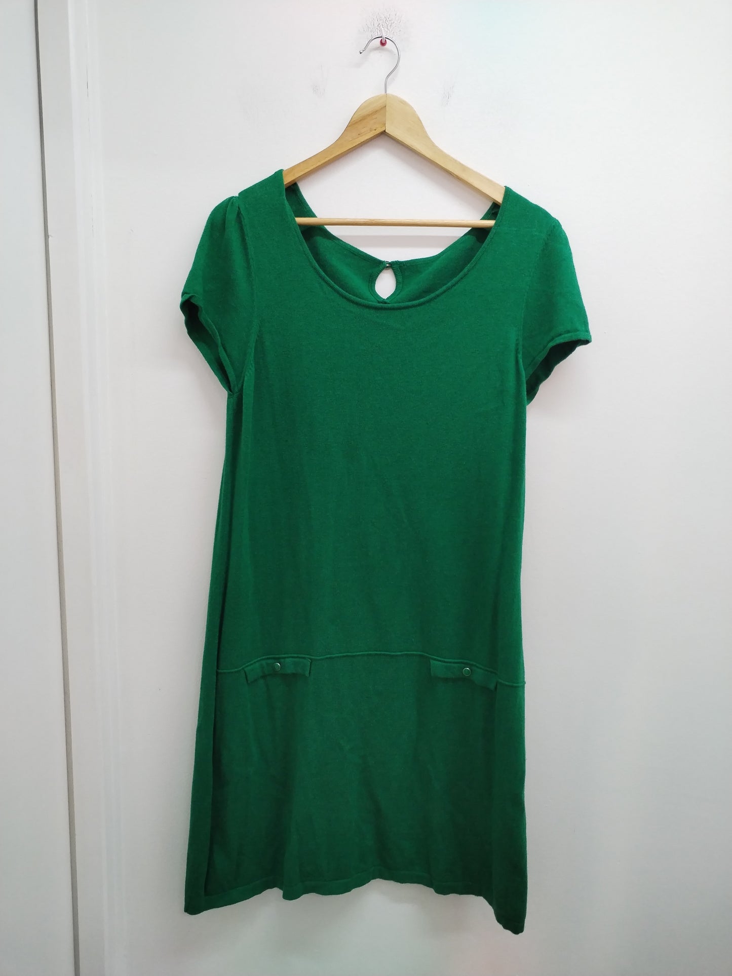 Robe pull manches courtes vert sapin Taille L