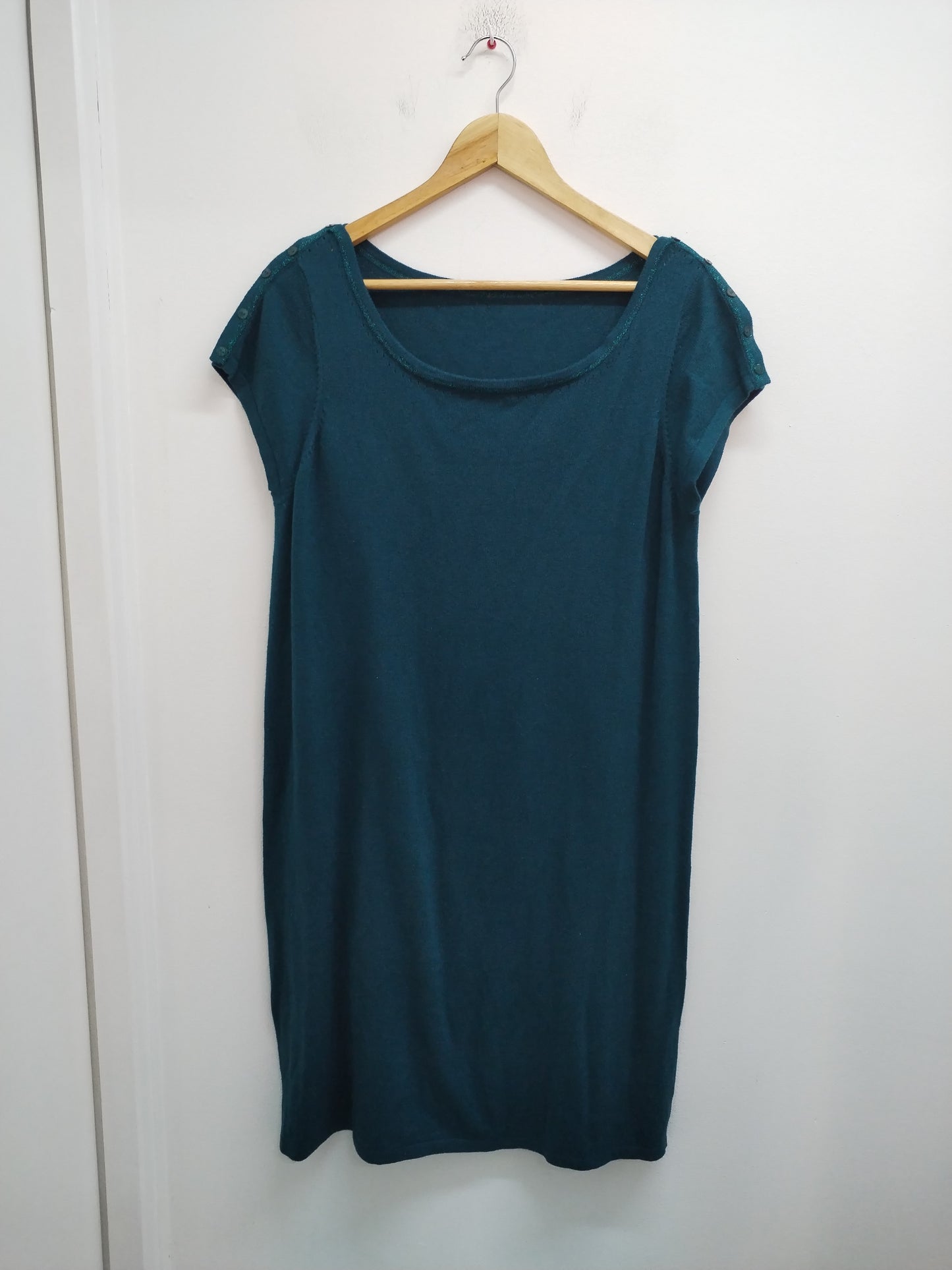 Robe pull manches courtes vert émeraude Taille L