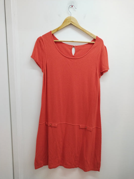 Robe pull manches courtes orange Taille M