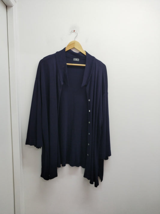 Gilet long manches 3/4 Piu Forte marine Taille 54