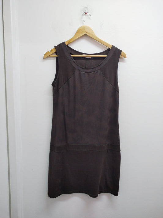 Robe sans manche Cache-Cache marron imitation daim Taille S