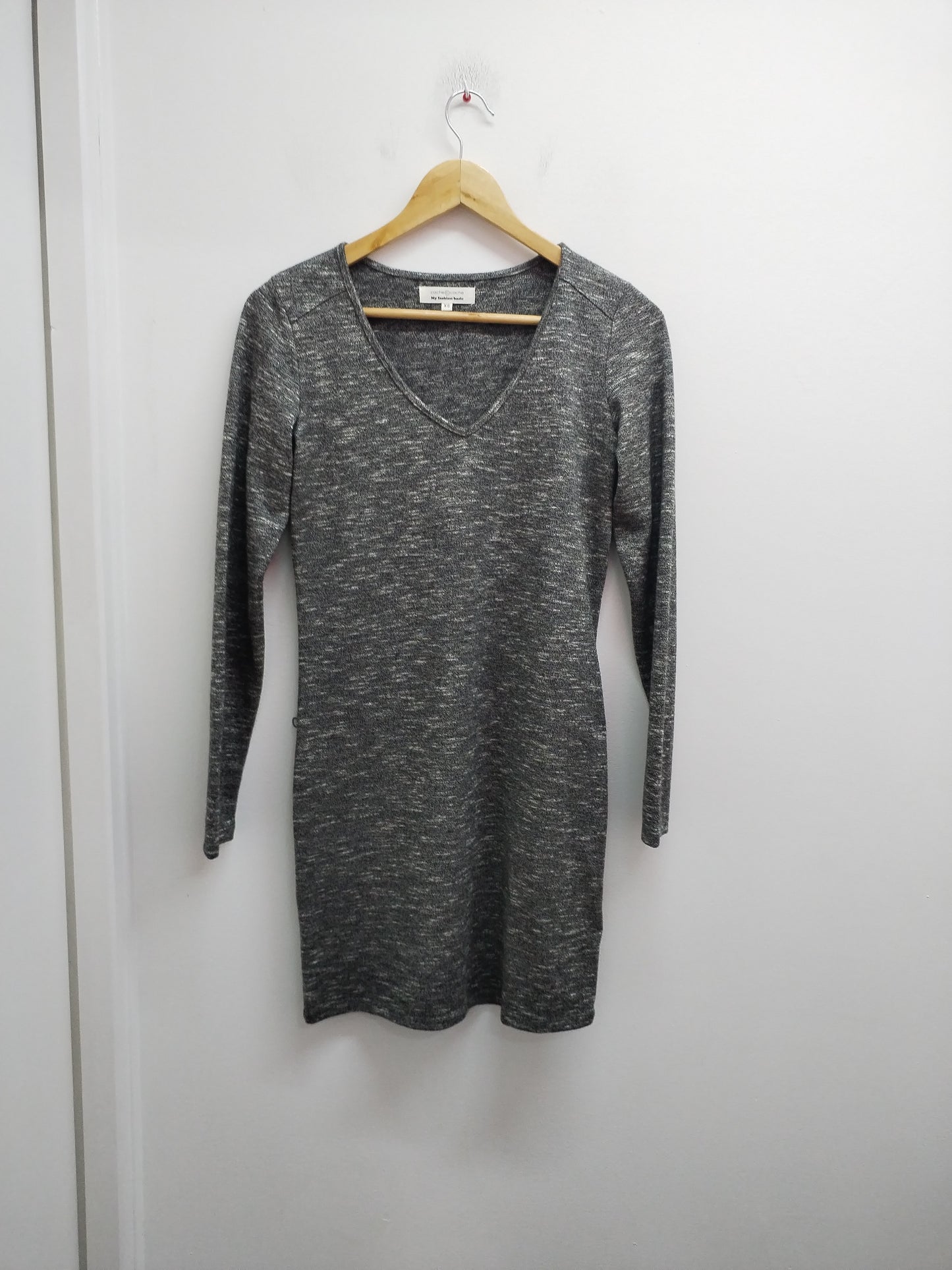 Robe pull manches longues Cache-Cache gris chiné Taille XS