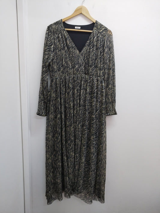 Robe longue manches longues Gémo noire et dorée Taille L