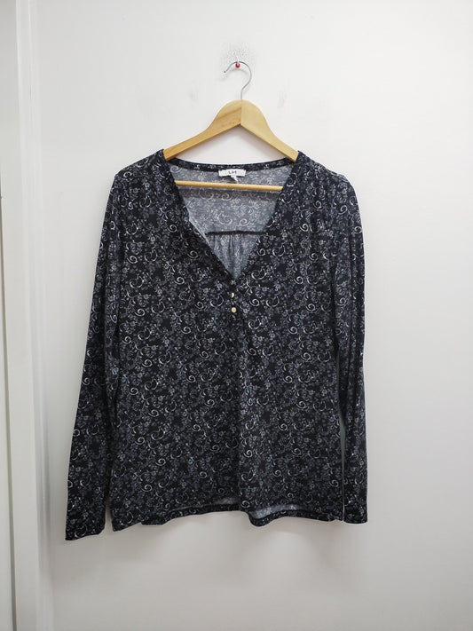 Tunique manches longues La Halle noire à motifs Taille L