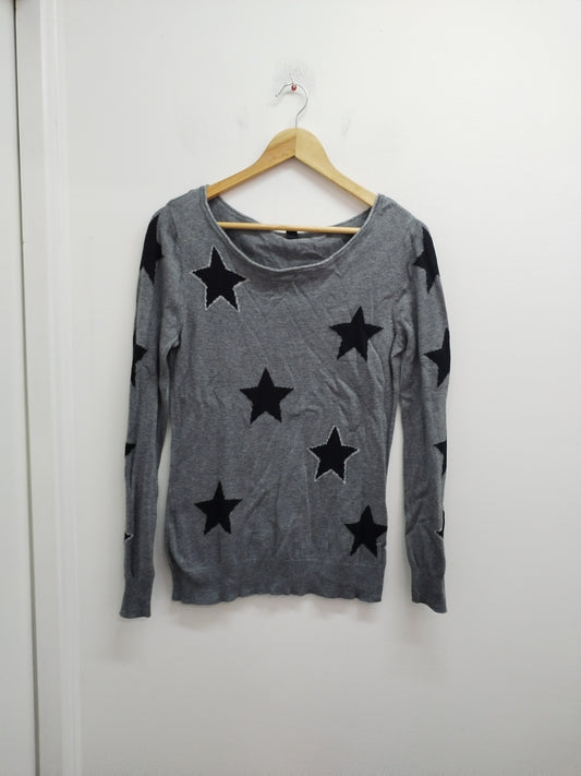 Pull fin Pimkie gris avec étoiles Taille M
