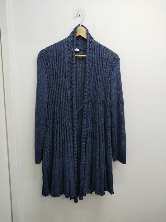 Gilet long en maille Zoja marine et argenté Taille XXL