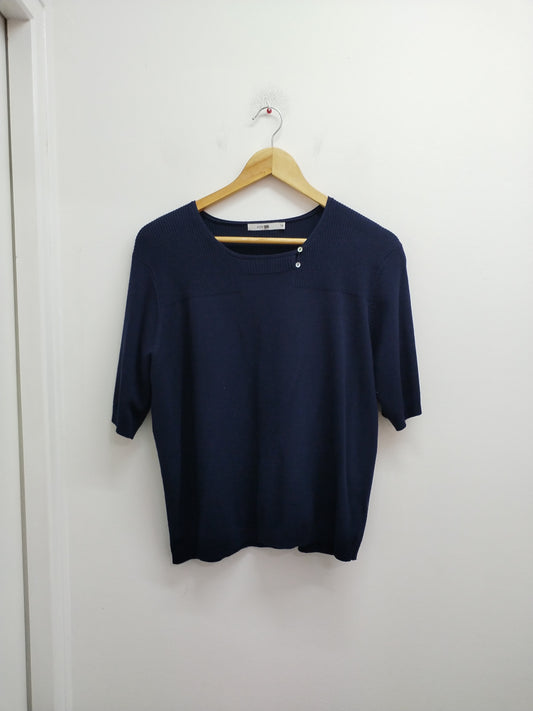 Pull fin manches courtes Autre Ton marine Taille L