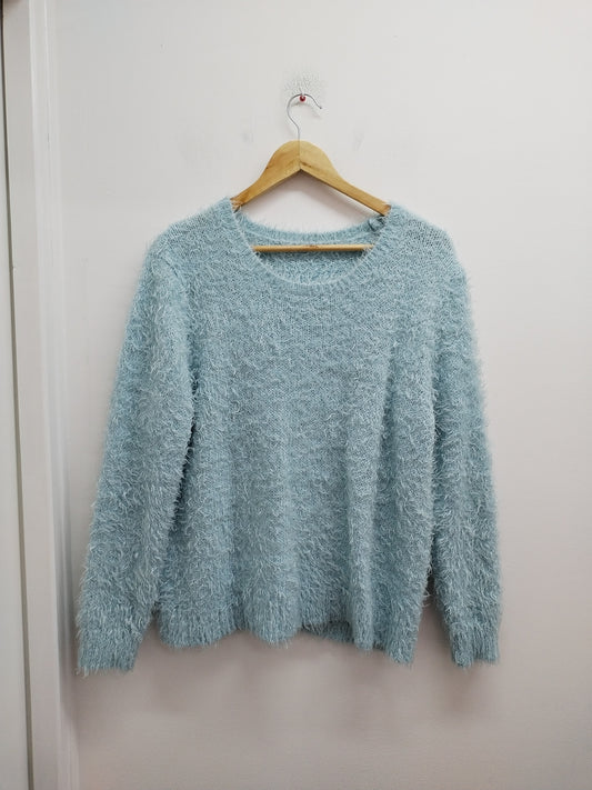 Pull maille poilue bleu clair Taille L