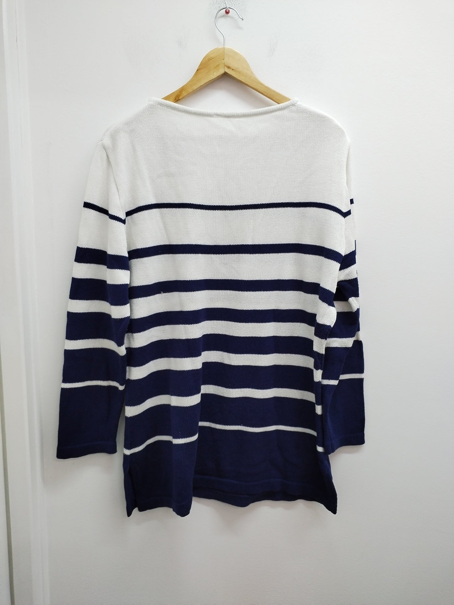 Pull rayé blanc et marine Taille XL