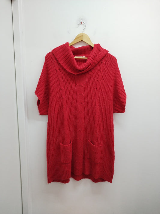 Robe pull manches courtes avec col rouge Taille XL