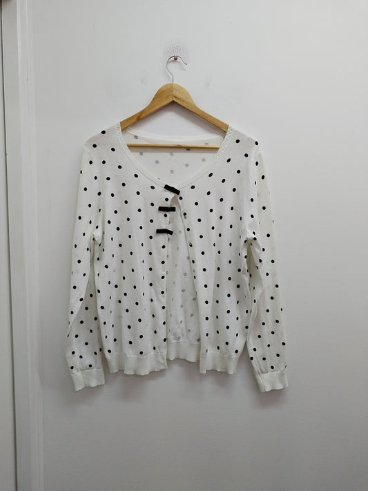 Gilet blanc à pois noirs Taille M