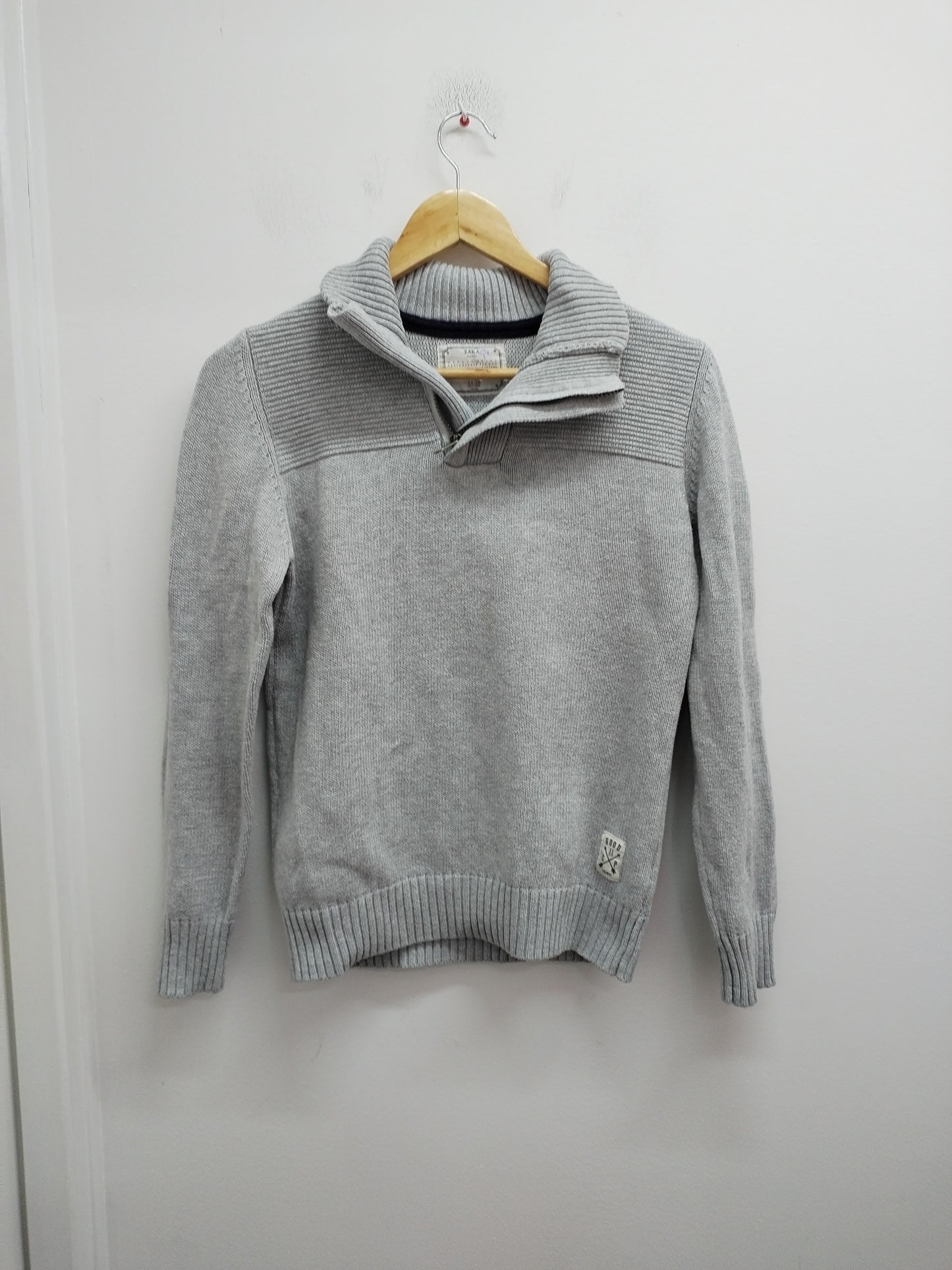 Pull avec col Zara gris clair Taille 11/12 Ans