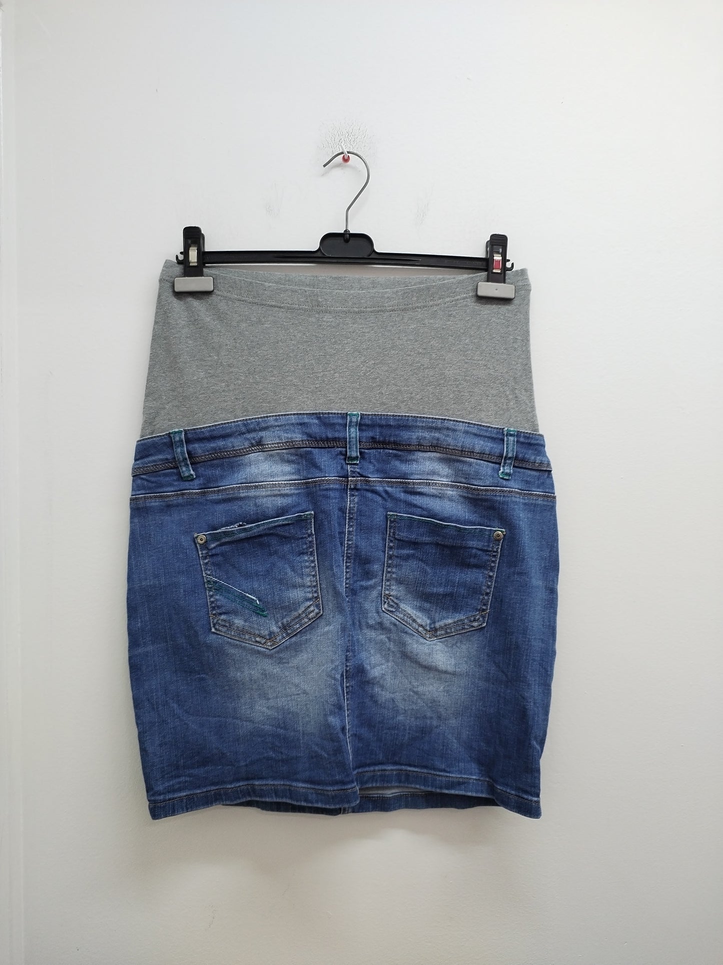 Jupe en jeans de grossesse avec bandeau Yessica bleue Taille 42