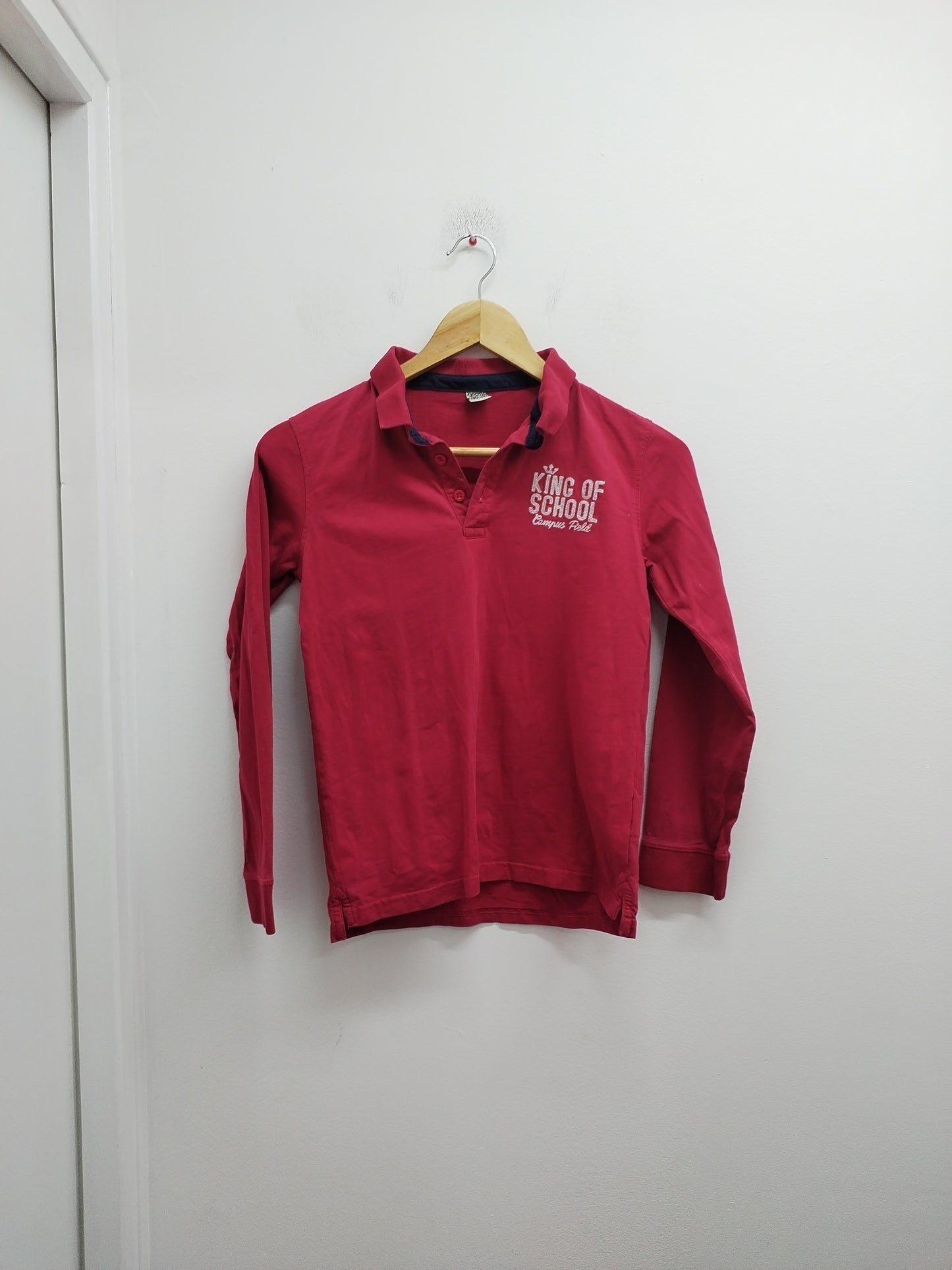 Polo manches longues Tape à l'Œil rouge foncé Taille 12 Ans