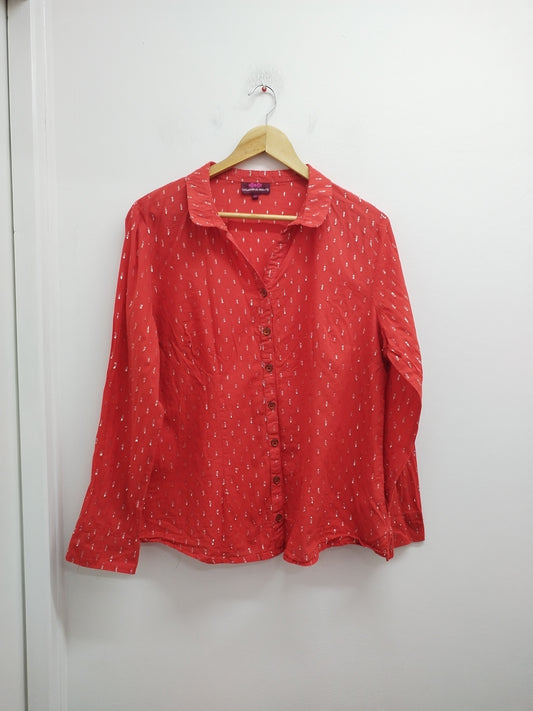 Chemise La Fiancée du Mekong rouge et argenté Taille 46