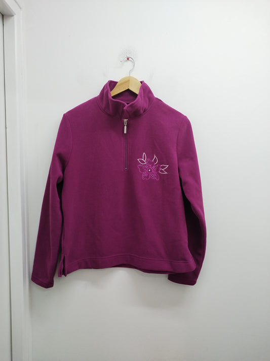 Polaire 3 Suisses prune avec broderie Taille 38/40