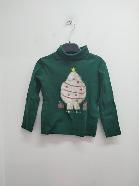 Sous Pull Kiabi vert avec impression Taille 6 Ans