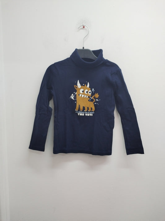 Sous Pull Kiabi marine avec impression Taille 6 Ans