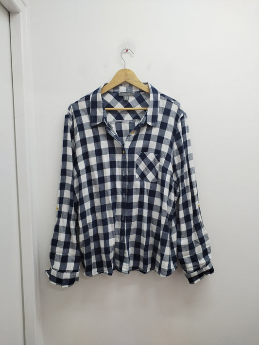 Chemise Primark marine et blanche à carreaux Taille 48