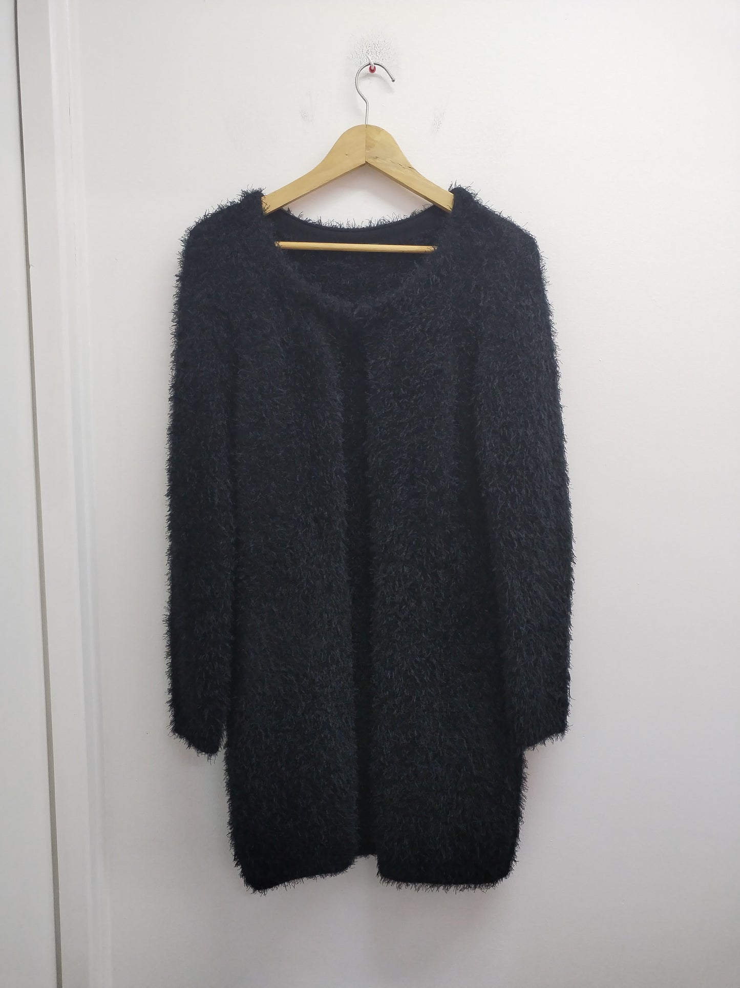 Gilet long maille poilue Grain de Malice noir Taille L