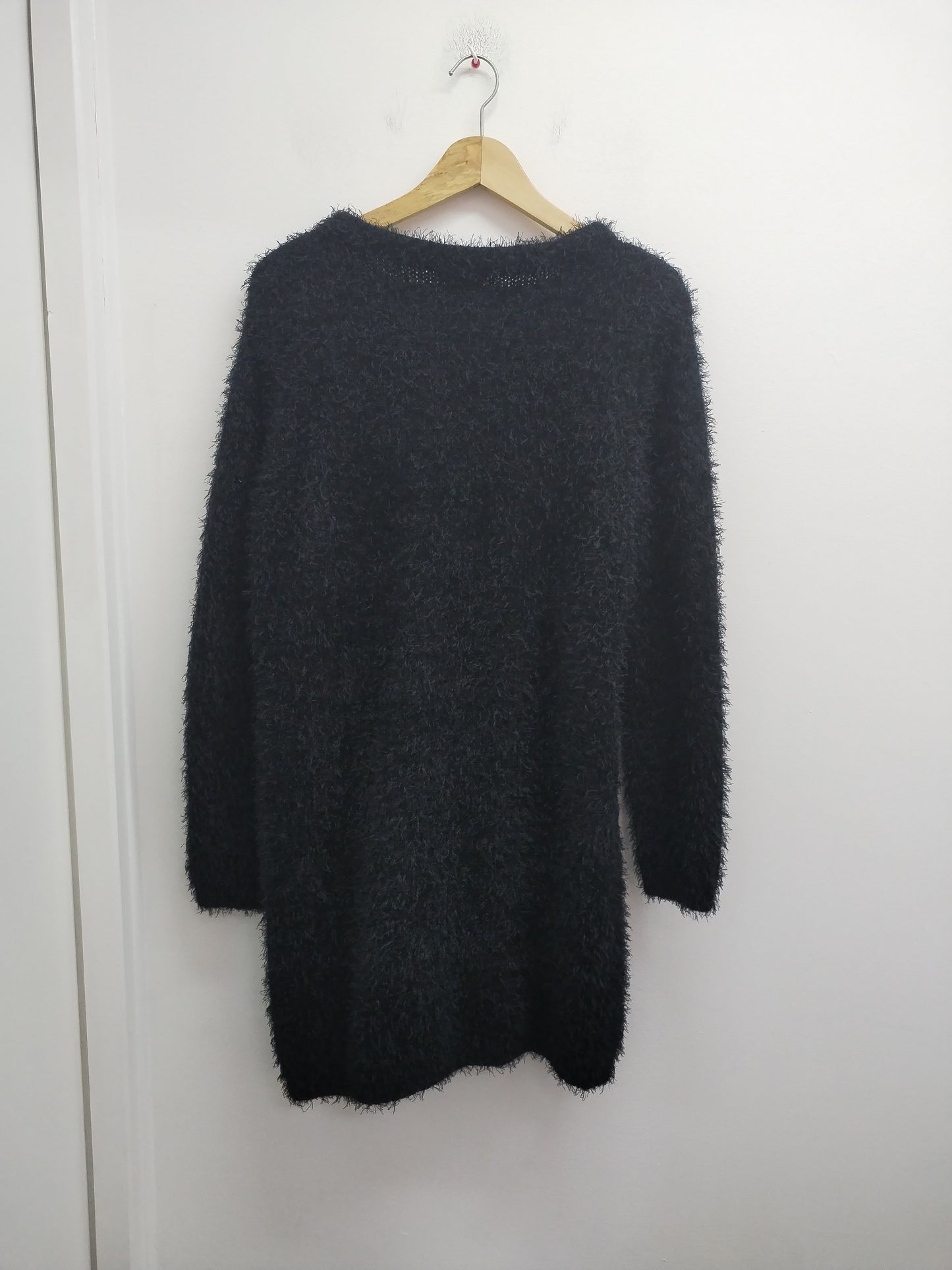 Gilet long maille poilue Grain de Malice noir Taille L