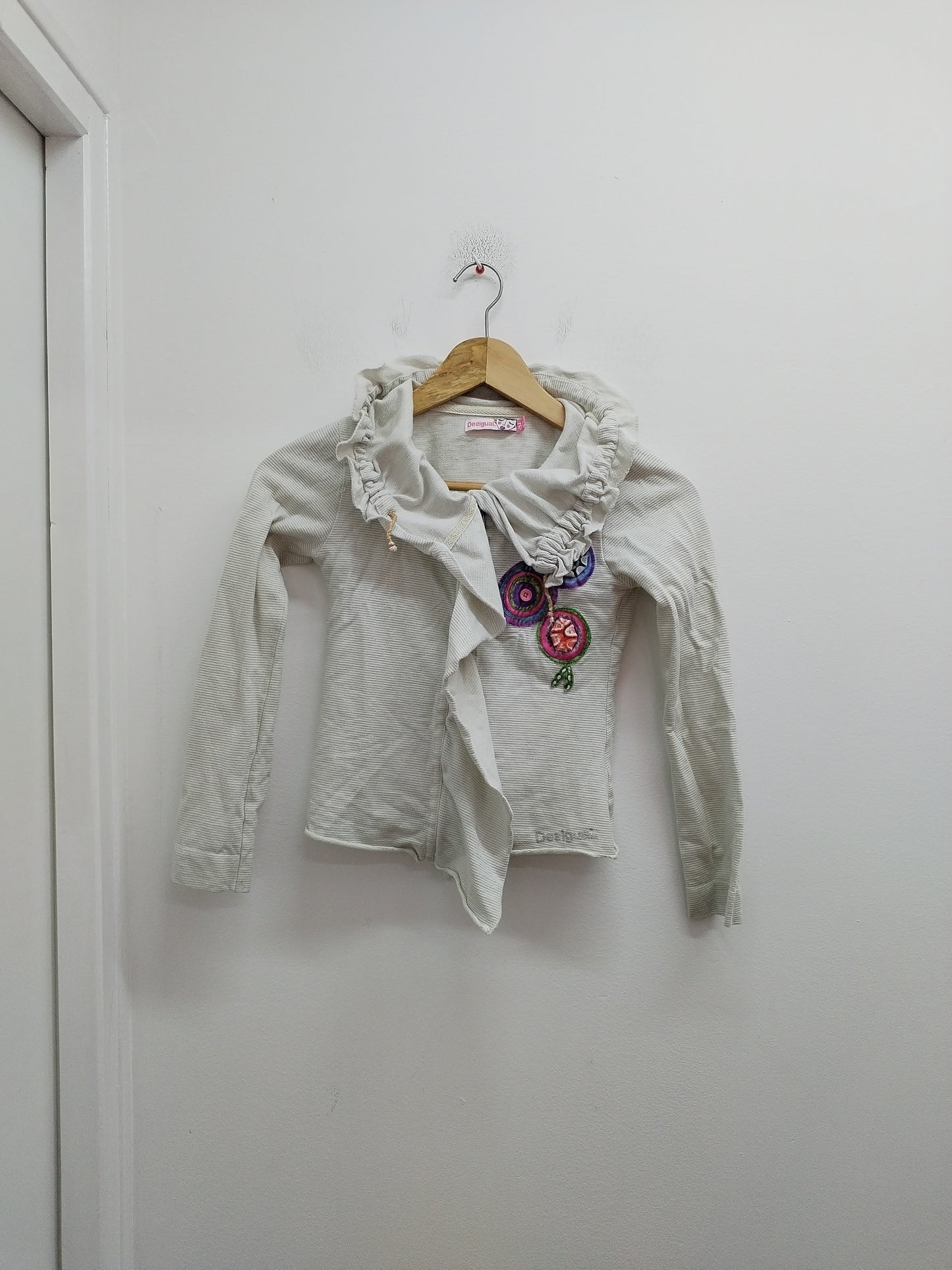 Gilet Desigual beige rayé argenté Taille 7/8 Ans