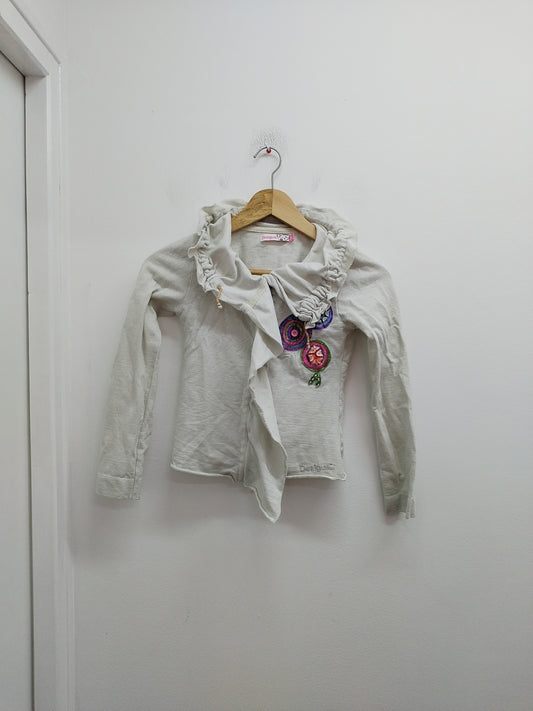 Gilet Desigual beige rayé argenté Taille 7/8 Ans
