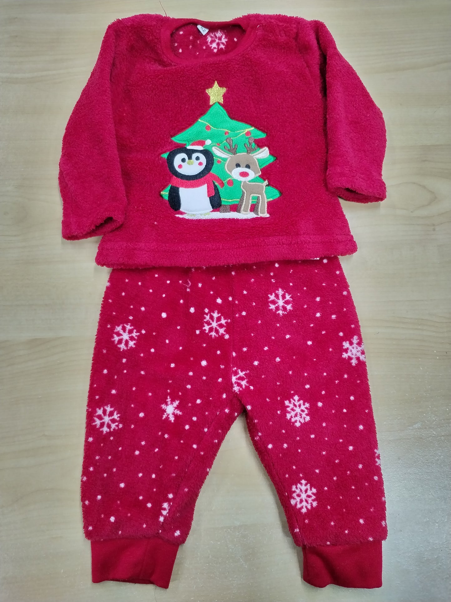 Pyjama de Noël rouge 2 pièces avec broderie Taille 3 Mois
