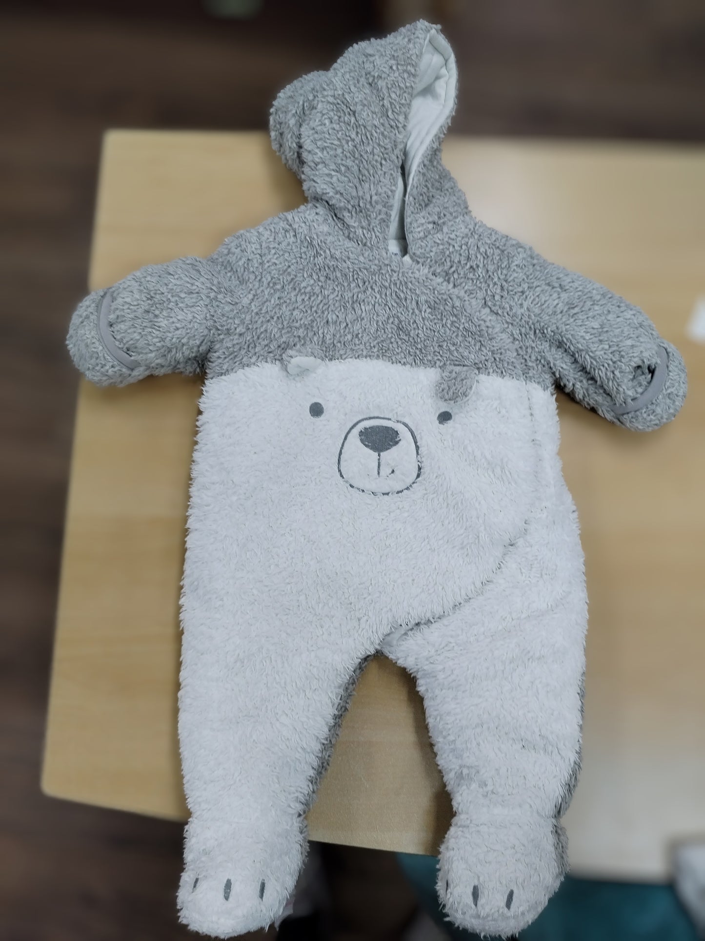 Combi Pilote Pat et Ripaton grise et blanche Taille 3 Mois