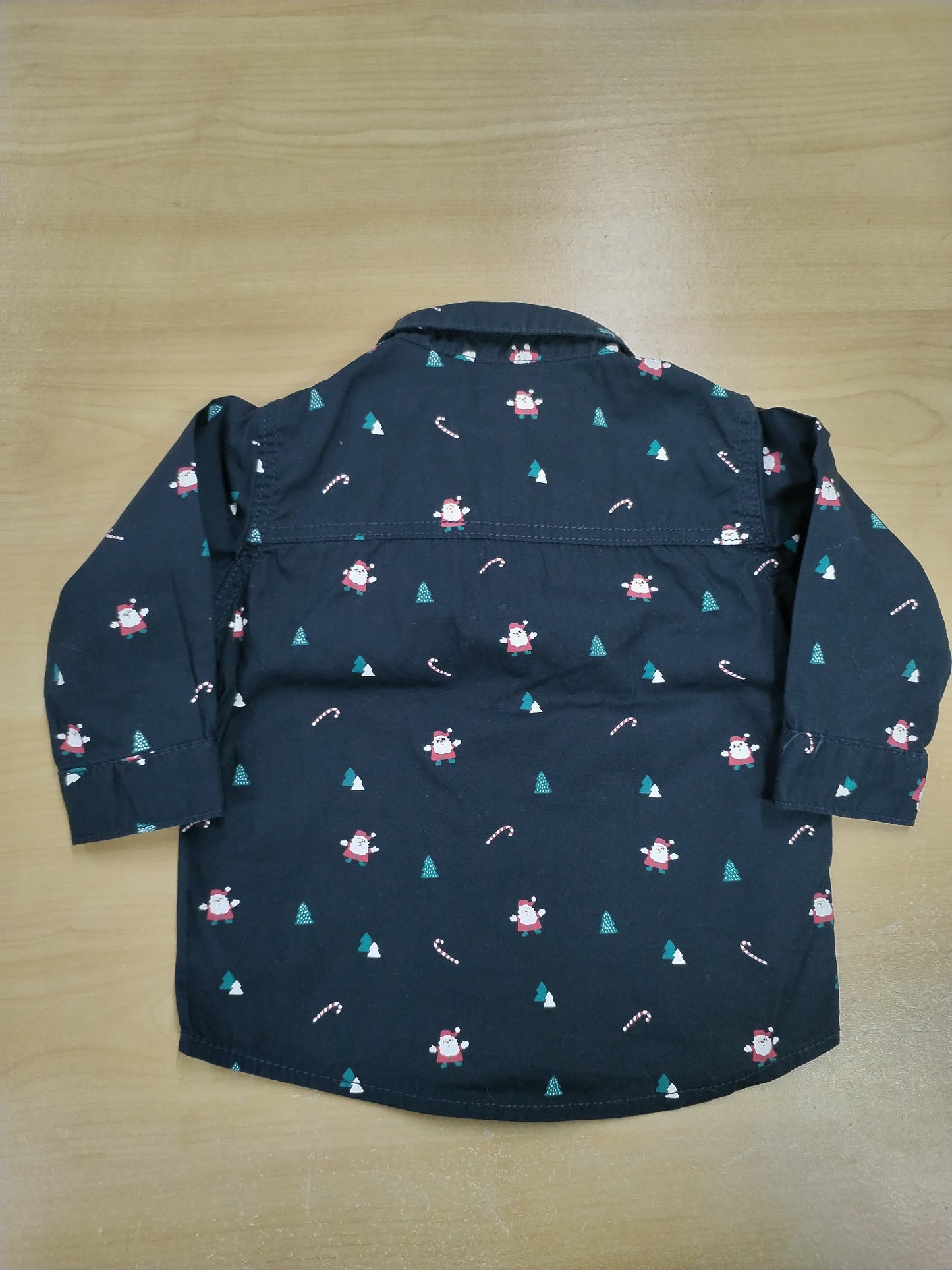 Chemise de Noël Gémo noire à motifs Taille 6 Mois