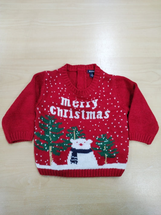 Pull de Noël Kiabi rouge à motifs Taille 3 Mois